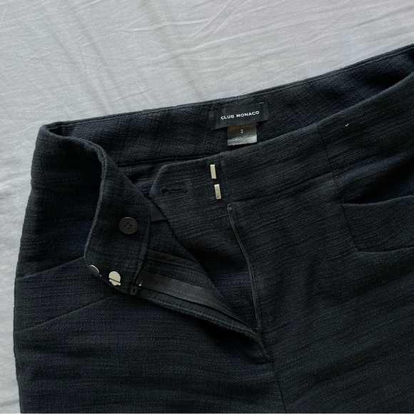 Club Monaco Black Textured Slim Trousers - Picture 6 of 7